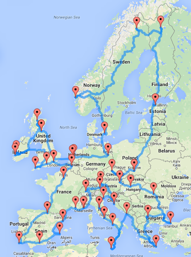De ultieme route voor een roadtrip door Europa