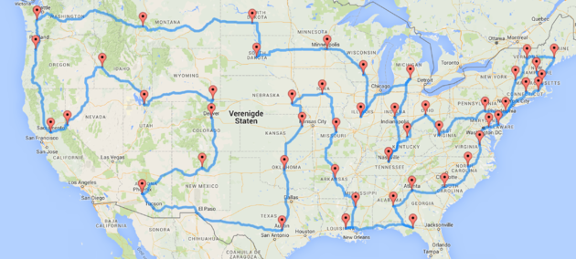 De ultieme route voor een roadtrip door de Verenigde Staten