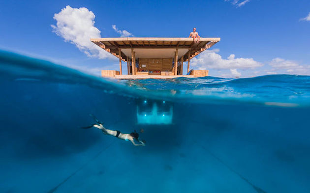 The Underwater Room van hotel Manta Resort op Pemba: hoe cool is dit?