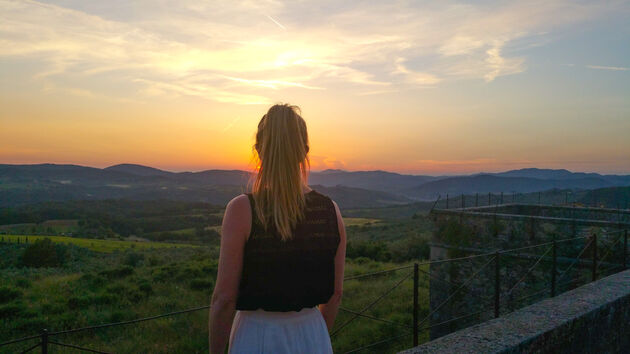 Zonsondergang in Val d`Orcia