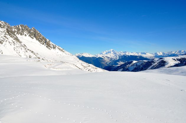 In de verte zie je de Mont Blanc!