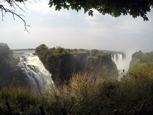 Vanuit Zimbabwe heb je het beste uitzicht op de Victoria Watervallen.