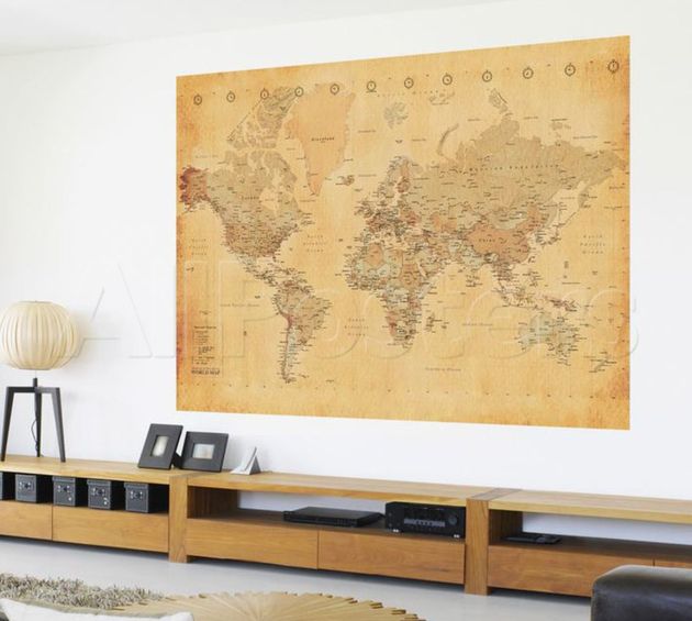 Een vintage kaart van de wereld