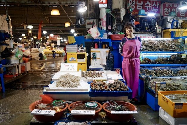 Poseren op de vismarkt van Noryangjin