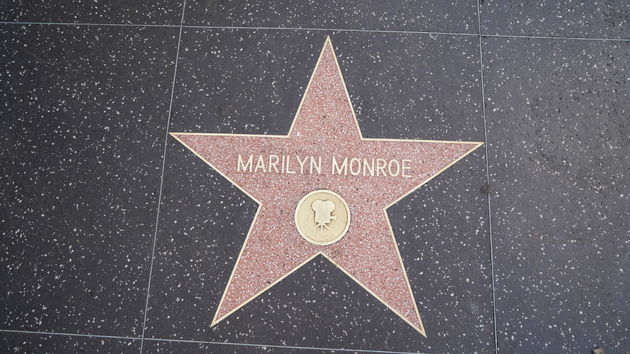 Hollywood Boulevard Walk of Fame met natuurlijk Merilyn Monroe