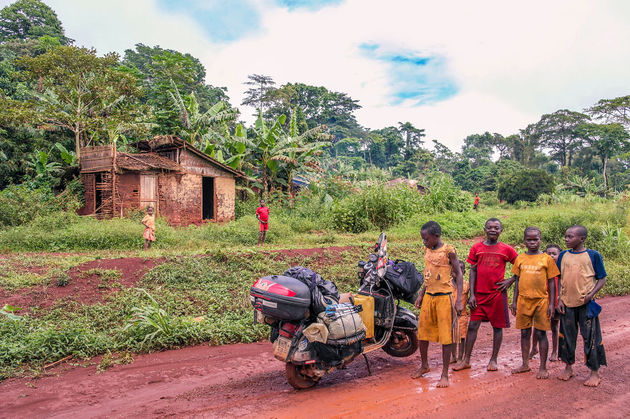 Met locals in Congo