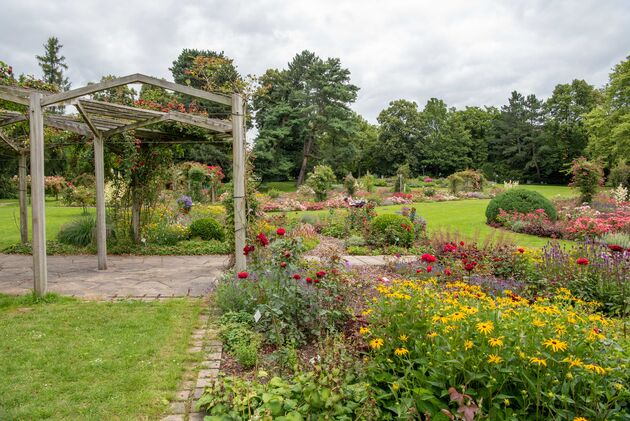 De kleurrijke bloementuin in het Westfalenpark