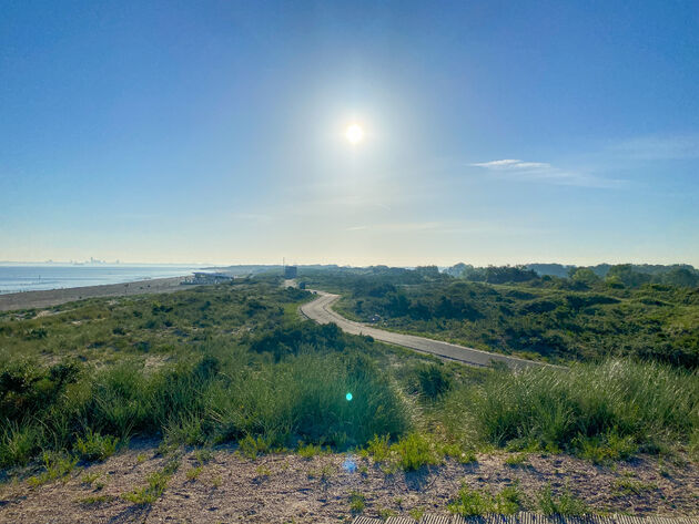 Uitzicht als je de route langs de zee fietst!