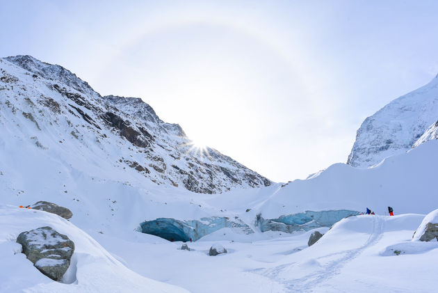 Op 8 kilometer lopen vanuit het dorpje Zinal ligt de Zinal Gletsjer